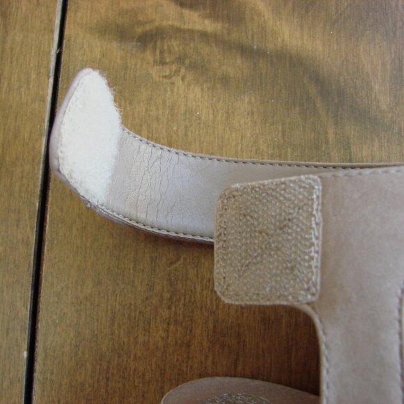 Vince Camuto Kyrene Suede Platform Wedge Shoes Brown Beige Tan Open Toe Size 6 - Picture 10 of 13